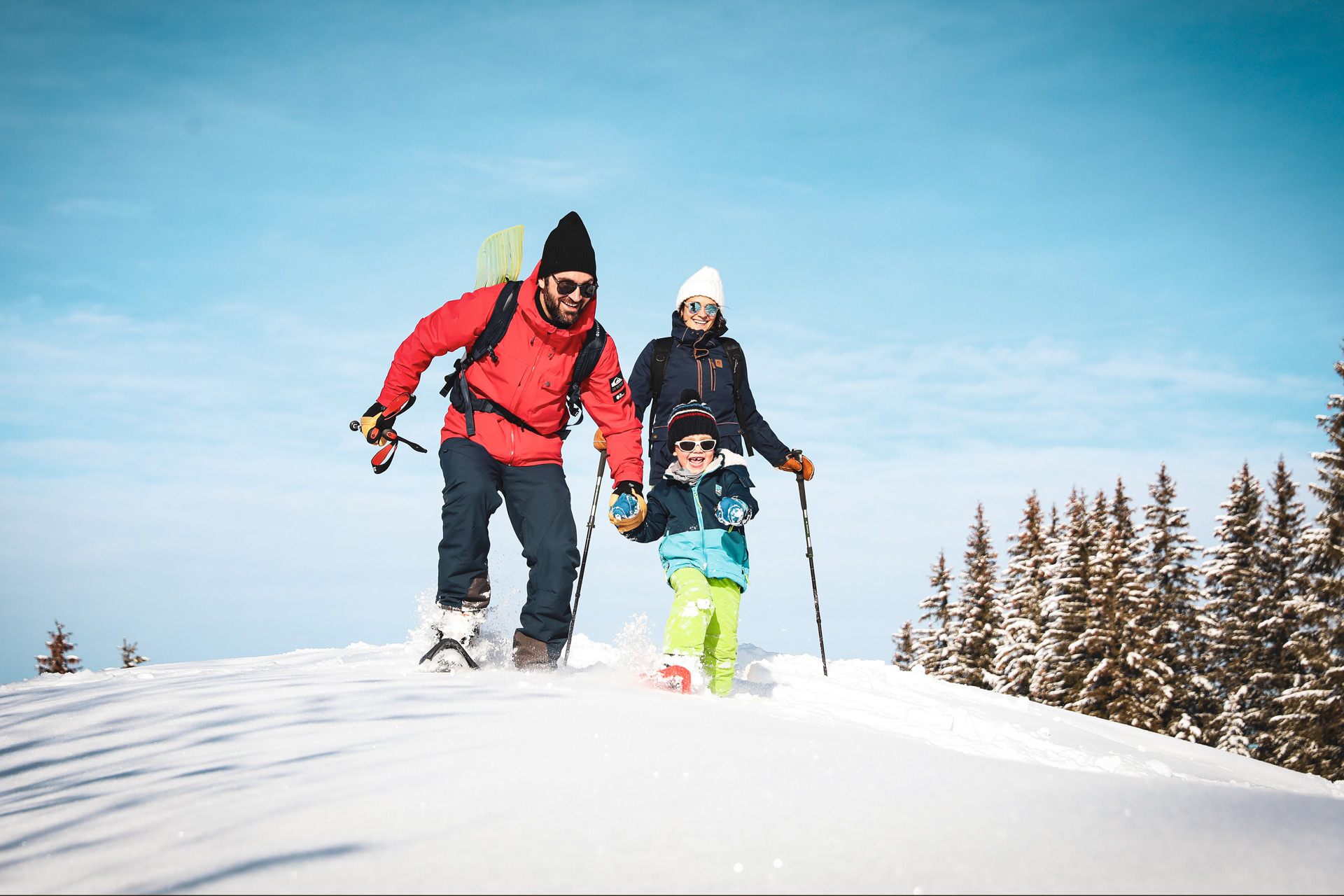 Chamrousse snowshoeing family winter ski resort mountain grenoble isere french alps france - © Klip Productions