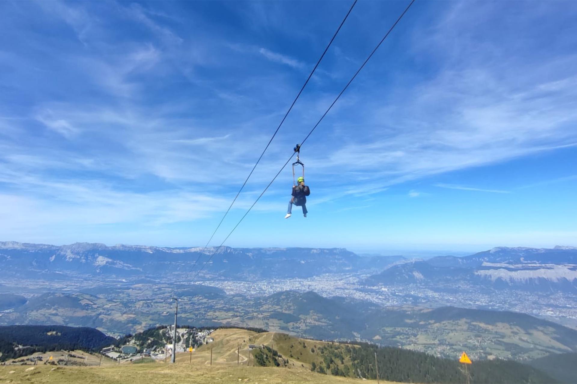 Chamrousse experience test giant zip line Adrenaline Park summer mountain resort grenoble belledonne isere french alps france - © RL - OT Chamrousse