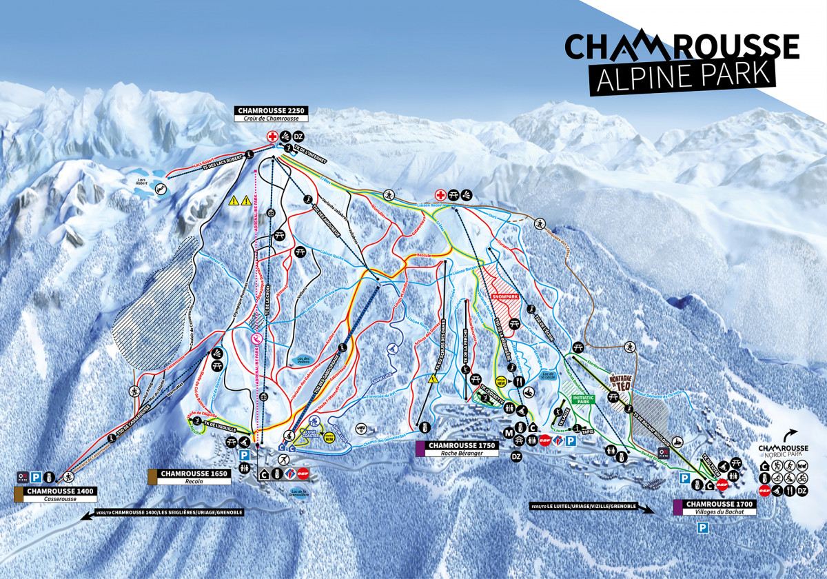 Pistenplan Ski alpin Chamrousse 2024-2025