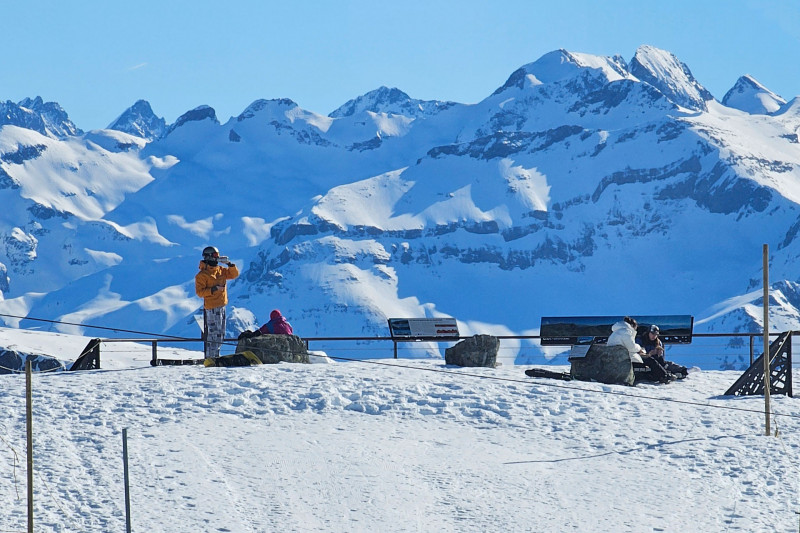 Oisans lookout at the Croix de Chamrousse winter