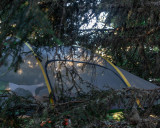 Chamrousse bivouac night in suspended tent