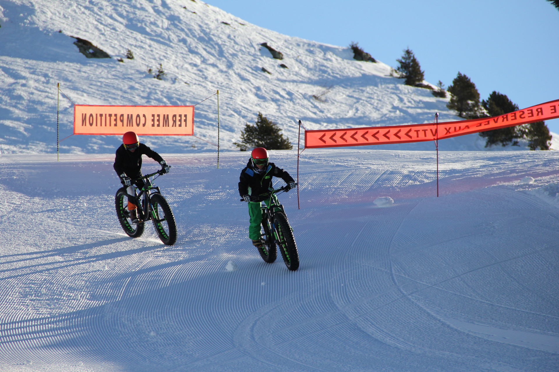 VTT sur neige encadré