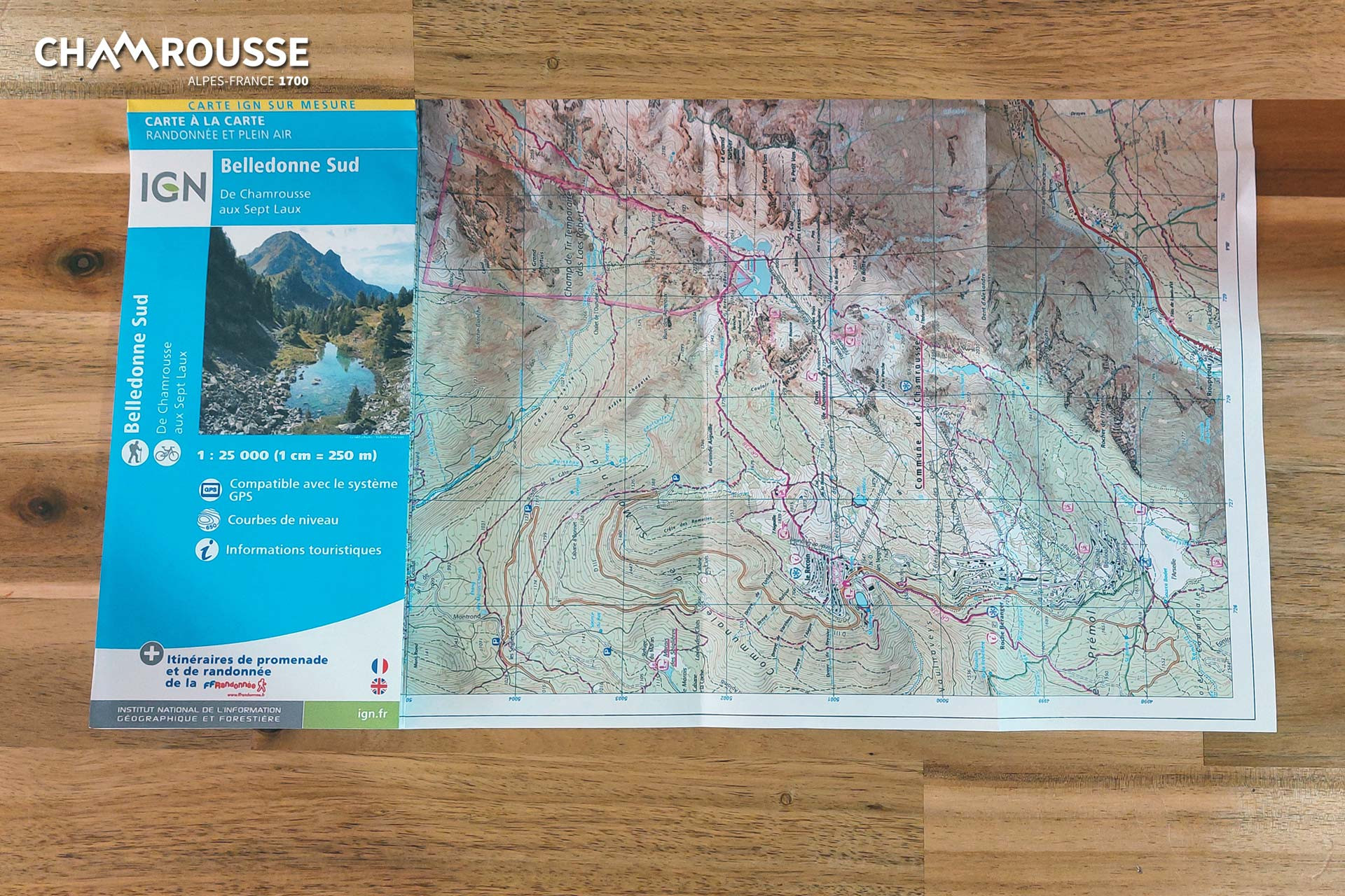 Chamrousse carte randonnée IGN belledonne sud boutique souvenir cadeau station montagne grenoble isère alpes france