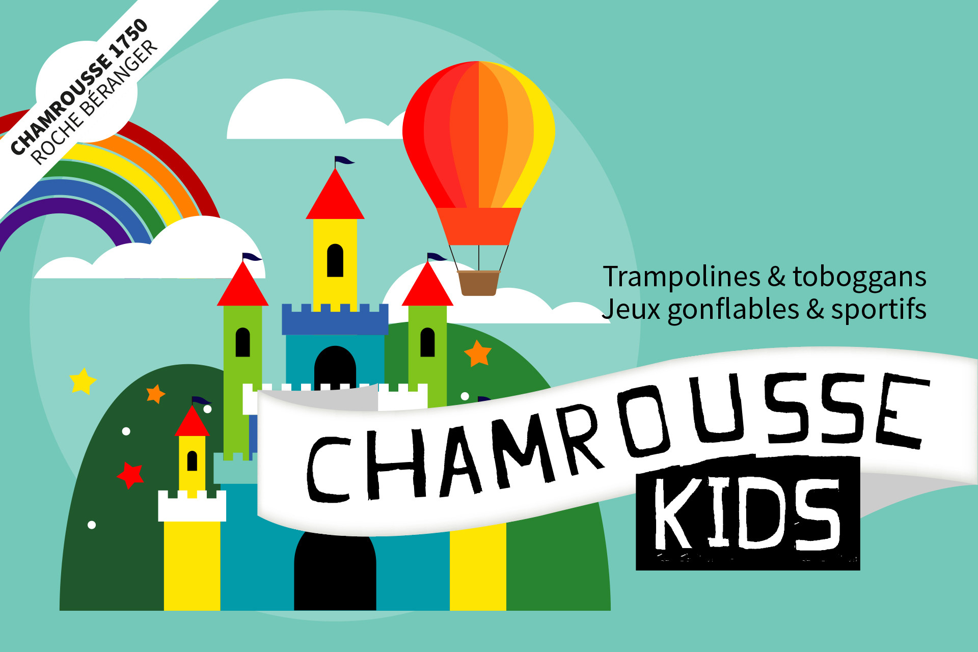 Chamrousse Kids park inflatable games children summer mountain resort grenoble isere french alps france