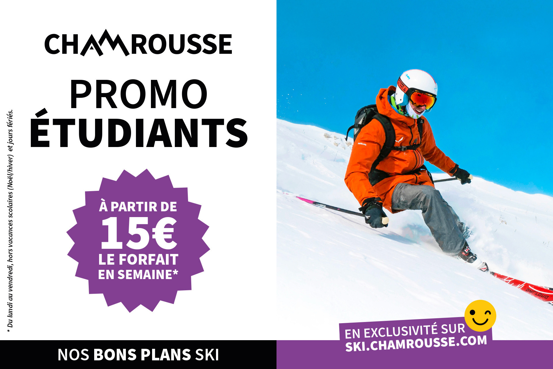 Promotion web étudiant forfait ski Chamrousse